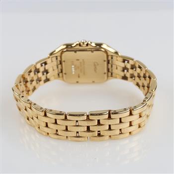 Cartier Panthere De Cartier Midsize 18kt Gold Diamond Watch-Evaluated By Certified Gemologist-AGSGIA
