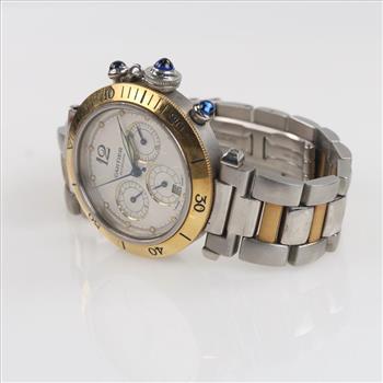 Cartier Pasha Chronograph Watch-Evaluated By Our Certified Gemologist-AGS/GIA