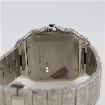 Cartier Santos 14.64cts TW Diamond Watch-Evaluated By Our Certified Gemologist-AGS/GIA
