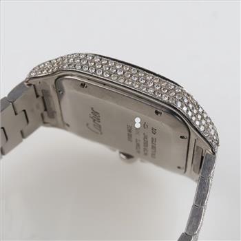 Cartier Santos 17.96cts TW Diamond Watch - Evaluated By Our Certified Gemologist- AGS/GIA