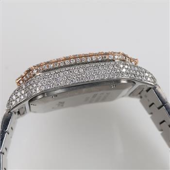 Cartier Santos Iced Out 19.10cts TW Diamond Watch- Evaluated By Our Certified Gemologist-AGS/GIA
