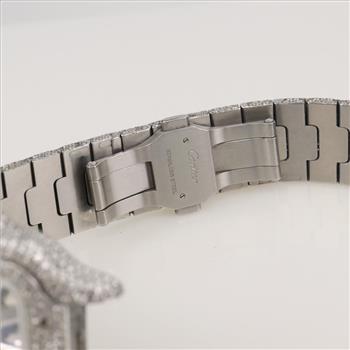 Cartier Santos Skeleton 11.18cts TW Diamond Watch-Evaluated By Our Certified Gemologist-AGS/GIA