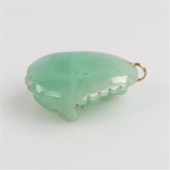 Carved Buddha Jadite Pendant 14kt Jump Ring