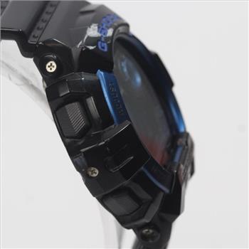 Casio G-Shock Blue Dial Digital Black Resin Watch In Box