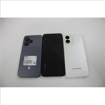 Celero, Blu, & Foxx Cell Phone Lot, 3 Pieces, Sold For Parts