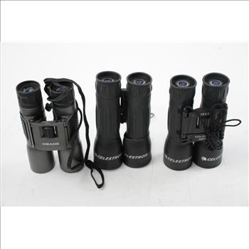 Celestron And Meade Binoculars, 3 Pieces