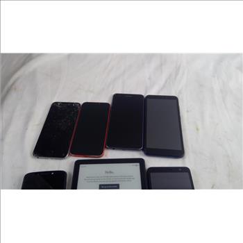 Cell Phone And Tablet Lot, 7 Pieces, Sold For Parts