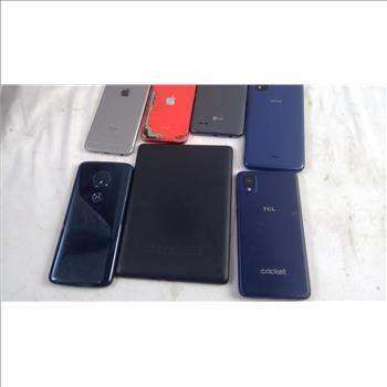 Cell Phone And Tablet Lot, 7 Pieces, Sold For Parts