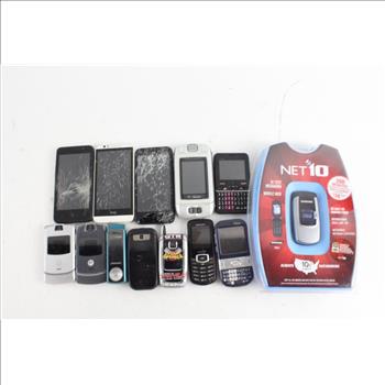 Cell Phone Lot, 10+ Pieces, Sold For Parts
