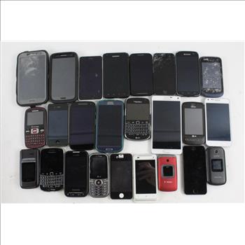 Cell Phone Lot, 20+ Pieces, Sold For Parts