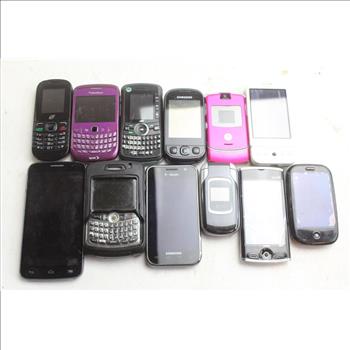 Cell Phone Lot: Motorola, Blackberry And More 10+ Pieces, Sold For Parts