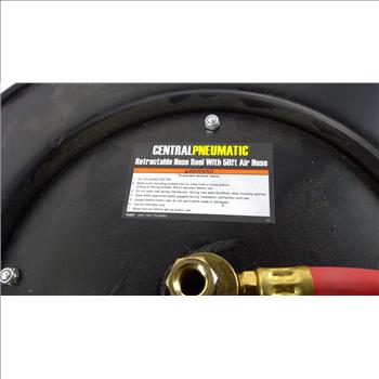 Central Pneumatic Retractable Hose Reel With 50ft Air Hose