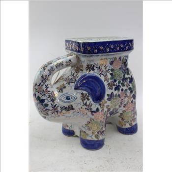 Ceramic Elephant Plant Stand, Brand Unknown