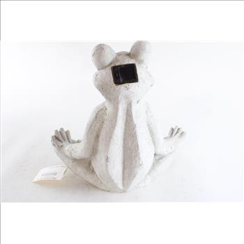 Ceramic Solar Powered Frog Statue