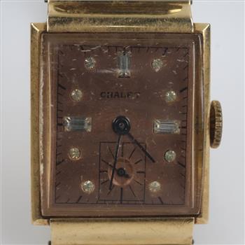 Chalet 14kt Gold Vintage Rectangle Watch