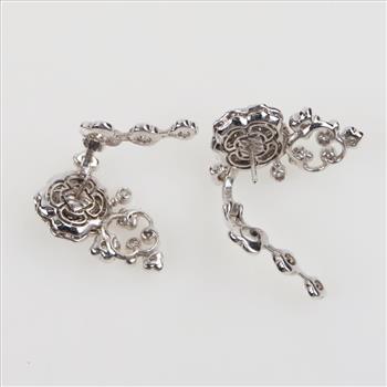 Chanel 1.54cts TW Diamond 18kt White Gold Earrings-Evaluated By Certified Gemologist - AGS / GIA