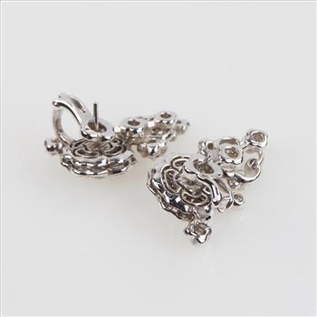 Chanel 1.54cts TW Diamond 18kt White Gold Earrings-Evaluated By Certified Gemologist - AGS / GIA