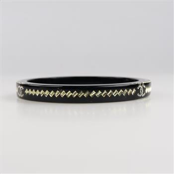 Chanel Black Resin Slip-on Bangle