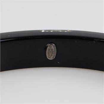 Chanel Black Resin Slip-on Bangle
