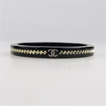 Chanel Black Resin Slip-on Bangle