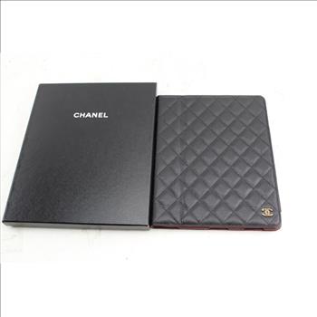Chanel Quilted Leather Ipad Tablet Case Cover