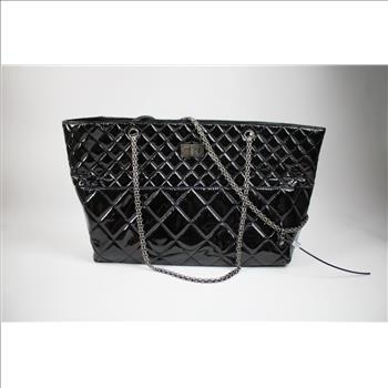 Chanel Reissue Black Patent Leather Tote Bag