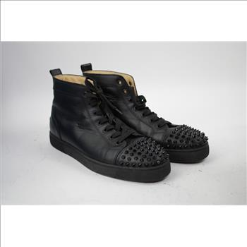Christian Louboutin Men's 10.5 Lou Spikes High Top Sneakers - Double Checked By Entrupy