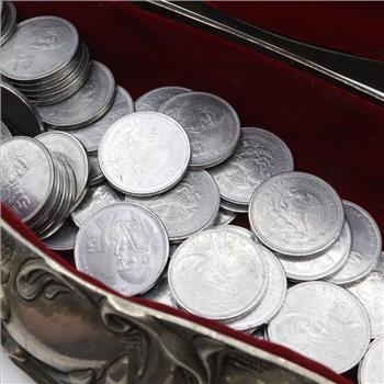 Christine's Rose Decorative Metal Chest Filled With Pesos