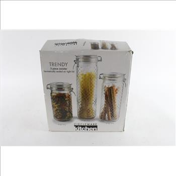 Circleware Kitchen Trendy 3 Piece Canister Set