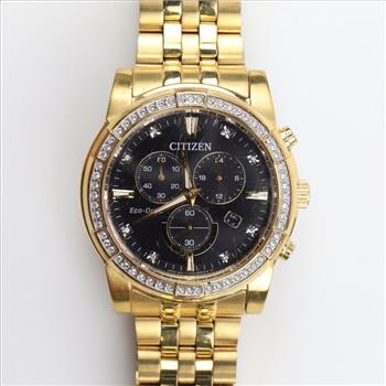 Citizen Crystal Black Dial Eco-Drive Watch