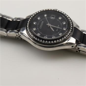 Citizen Eco-Drive Crystal Black Dial Watch