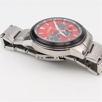 Citizen Eco-Drive Ecosphere Chronograph Red Dial Watch