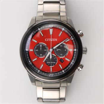 Citizen Eco-Drive Ecosphere Chronograph Red Dial Watch