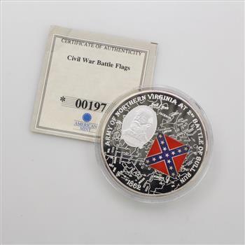 Civil War Battle Flags - Battle Of Bull Run Proof Medal