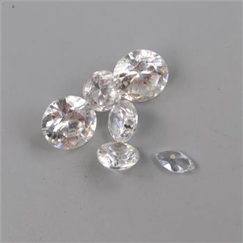 Clear Faceted Loose Jewelry Craft Stones, 6 Pieces