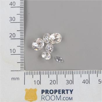 Clear Faceted Loose Jewelry Craft Stones, 6 Pieces