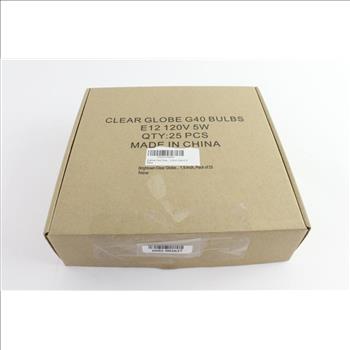 Clear Globe Light Bulbs, 25 Pieces