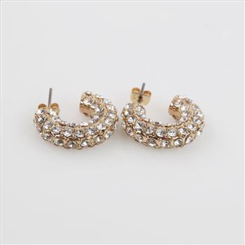 Clear Stone Fashion Hoop Earrings