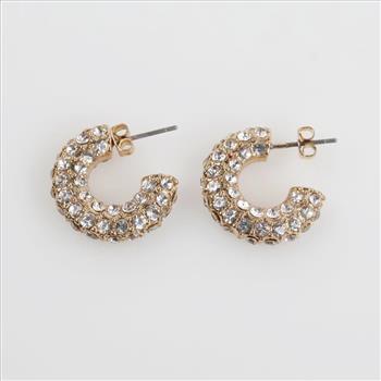 Clear Stone Fashion Hoop Earrings