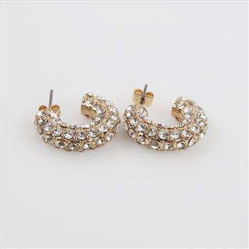 Clear Stone Fashion Hoop Earrings