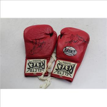 Cleto Reyes Signed Larry Holmes Boxing Gloves
