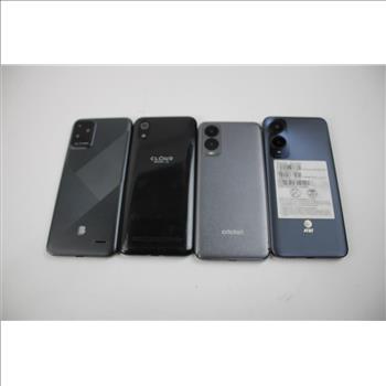 Cloud Mobile, Cricket, Blu & Att Cell Phone Lot, 4 Pieces, Sold For Parts