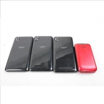 Cloud Mobile, Lively Cell Phone Lot,  4 Pieces, Sold For Parts