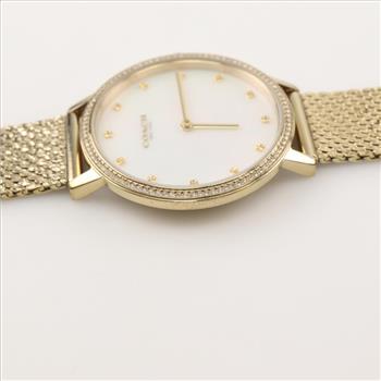 Coach Audrey Mother Of Pearl Mesh Bracelet Watch