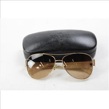 Coach Aviator White/Gold Sunglasses