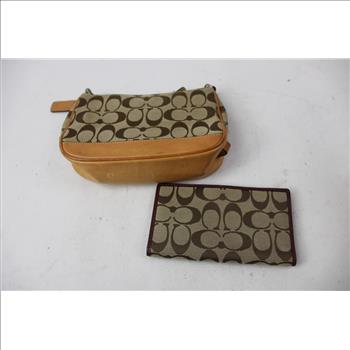 Coach Brown/Light Tan Handbag With Folding Wallet