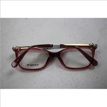 Coach Butterfly-Frame Metal Eyeglasses, Transparent Berry