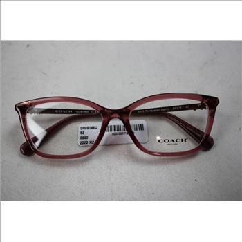 Coach Butterfly-Frame Metal Eyeglasses, Transparent Berry