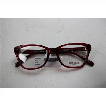 Coach Full-Rim Cat-Eye Acetate Eyeglasses, Transparent Red