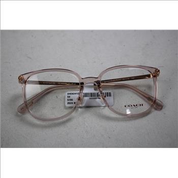 Coach Full-Rim Square Glasses, Transparent Dusty Rose
